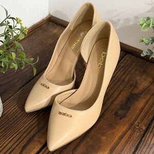 Bebe Nude Dawn D’Orsay Pointed Toe Heeled Pumps